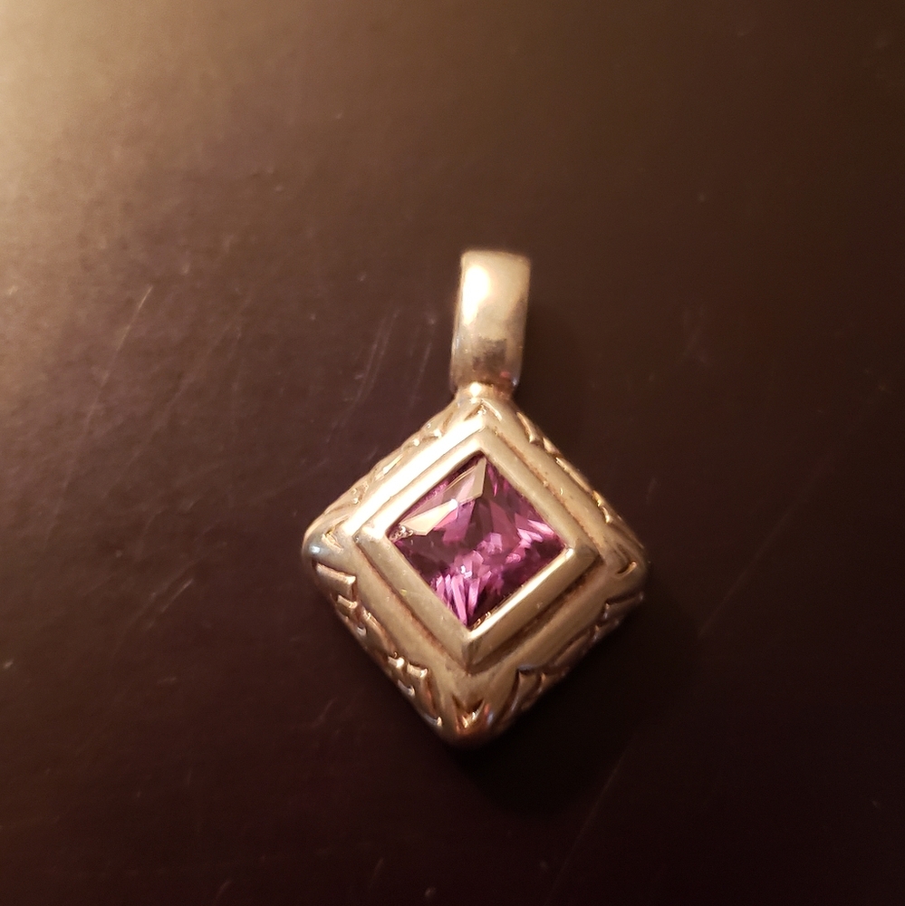 Sterling silver amethyst charm